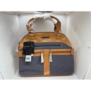 NWT STONE MOUNTAIN Belmar Large Dome Satchel Gray Sydney Bag Gray Vegan RTL $99